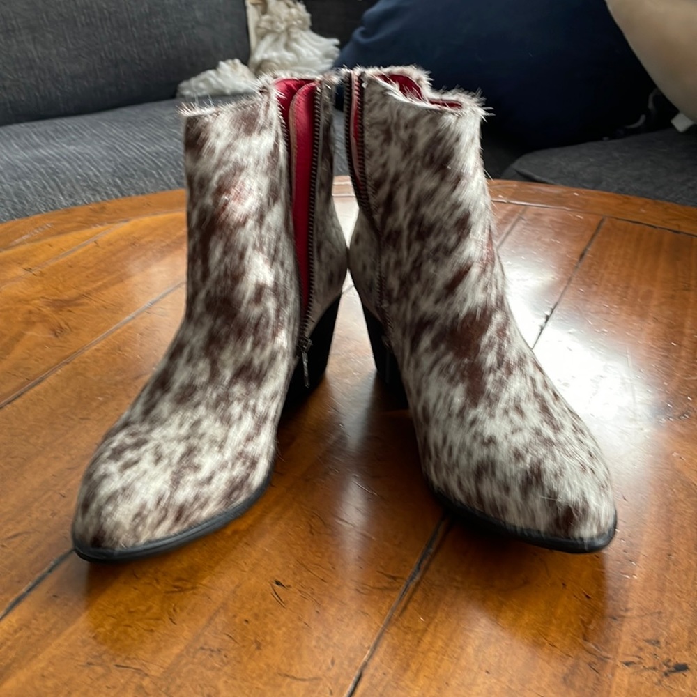 Alcalas Cow hide booties. Brand new